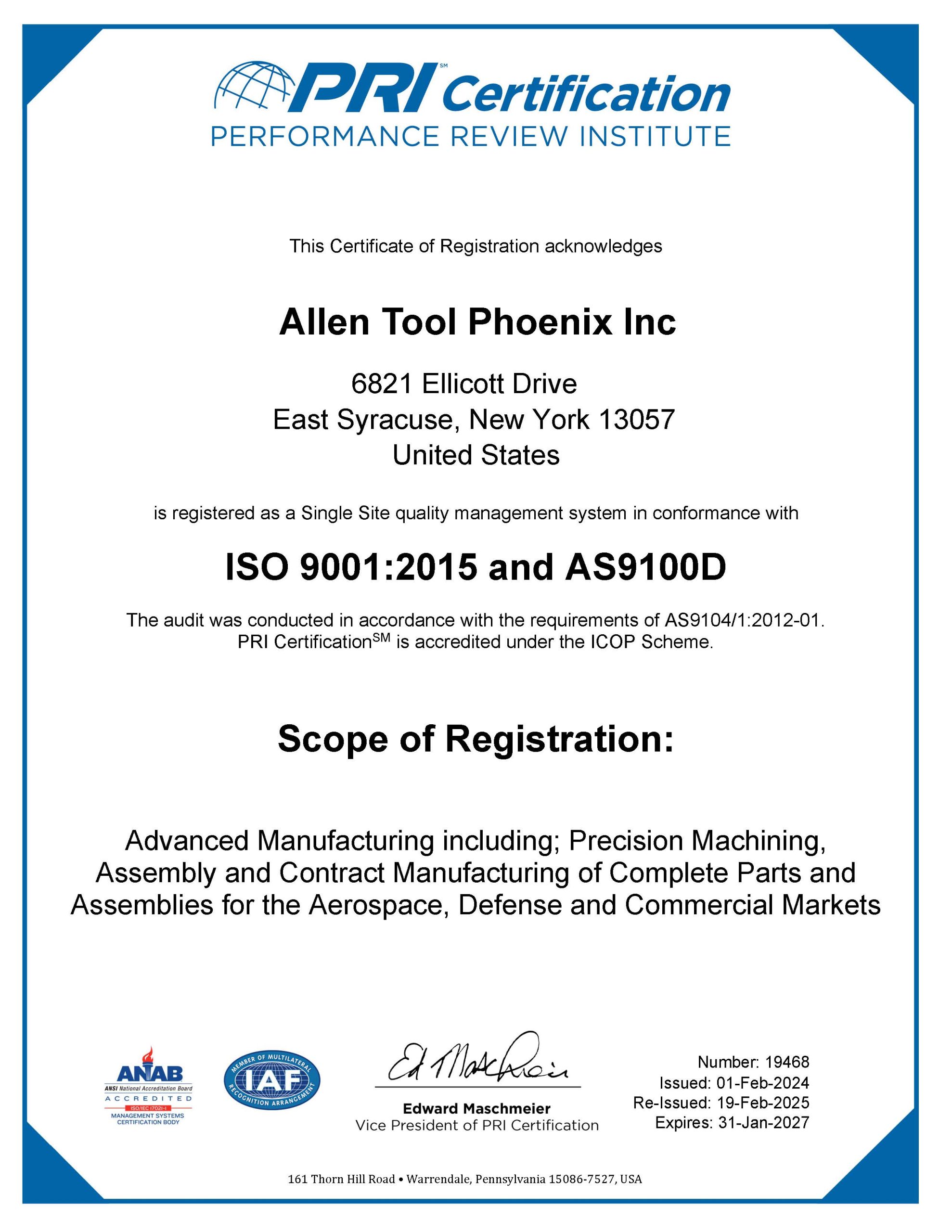 19468 Allen Tool Phoenix Inc 19-Feb-2025